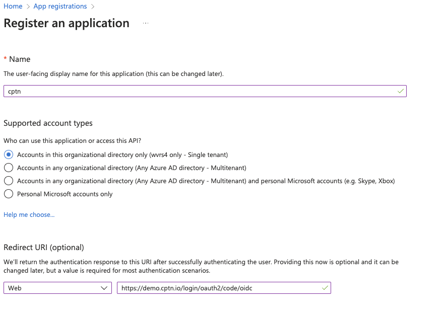 Create App Registration