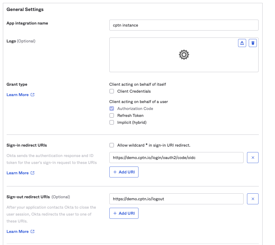 Define Okta Config